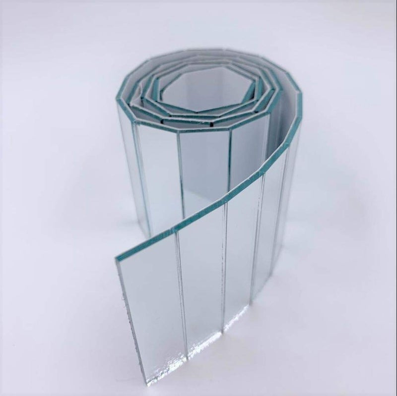 NUORUI NUO RUI 1/2" x 2" Adhesive Mirror Tile Row Real Glass Rectangular Mirror Sticker for Craft Projects - Image 1